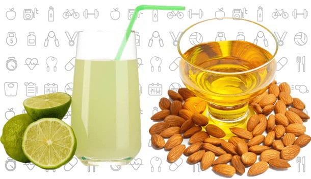 Lemon juice and almond oil