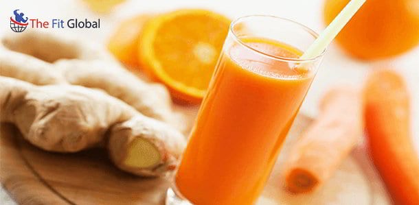 orange carrot and ginger juice