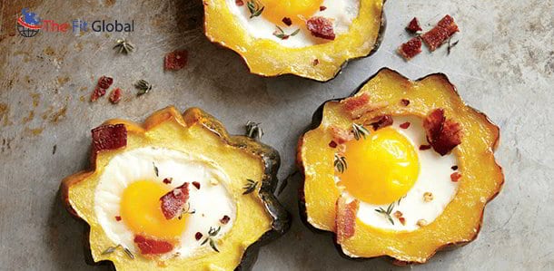 Paleo Diet Plan - Acorn Squashes with Baked Egg