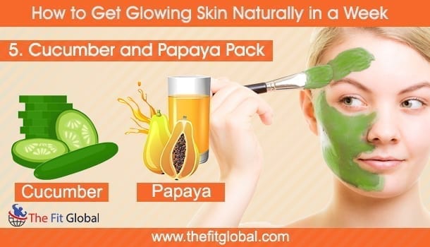 Cucumber and Papaya Pack - How to get glowing skin naturally
