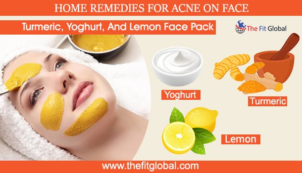 Turmeric, Yoghurt, And Lemon Face Pack - home remedy for acne