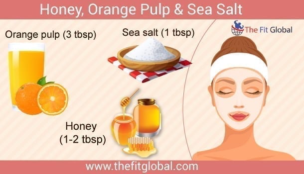 How To Get Rid Of Clogged Pores With Honey, Orange Pulp & Sea Salt