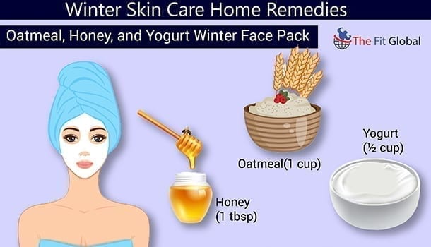 Oatmeal, Honey, and Yogurt Winter Face Pack - winter skin care