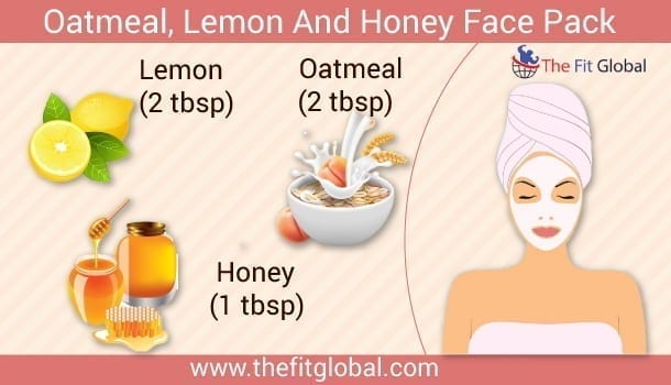 how to get rid of clogged pores with Oatmeal,-Lemon-And-Honey-Face-Pack - 